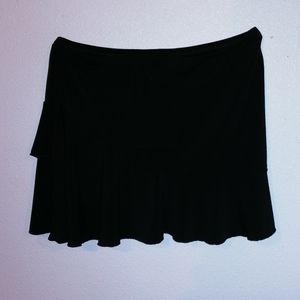 Small, Black, Asymmetrical, Layered, Skirt, All Occasions